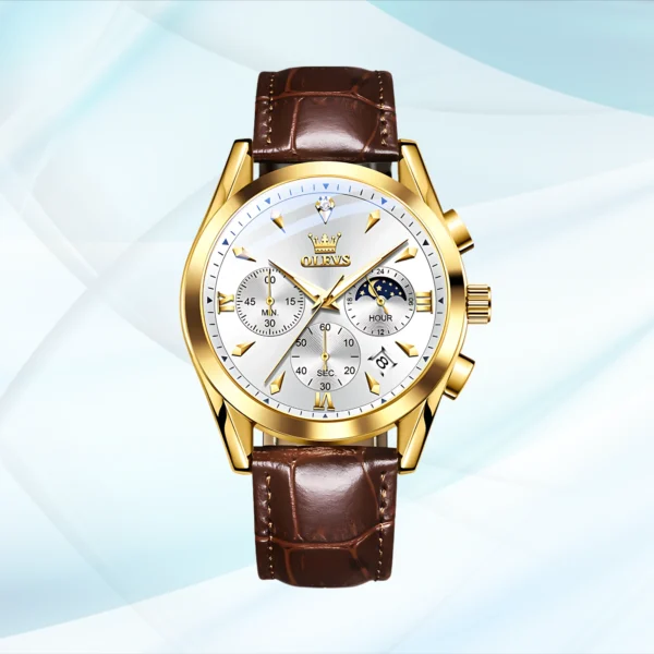 Oleves Leather White Dialer Model C343 - Image 2