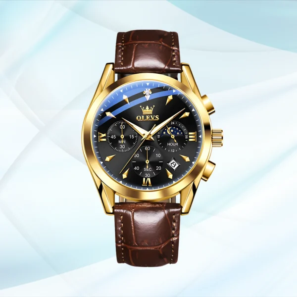 Oleves Leather Black Dialer Model C343 - Image 4