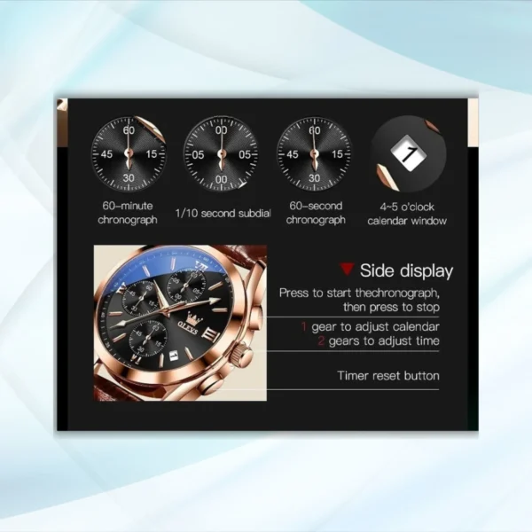 Oleves Leather Black Dialer Model C343 - Image 2
