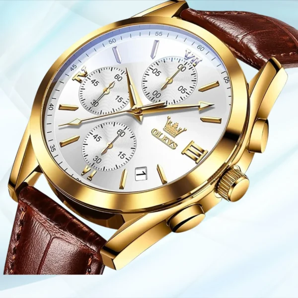 Oleves Leather White Dialer Model C343 - Image 4