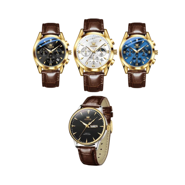 Oleves Leather Blue Dialer Model C343 - Image 3